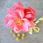 Peonia di carta crespa - immagine 2