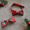 Set collare con fiocco scozzese e fermaglio per capelli - immagine 2